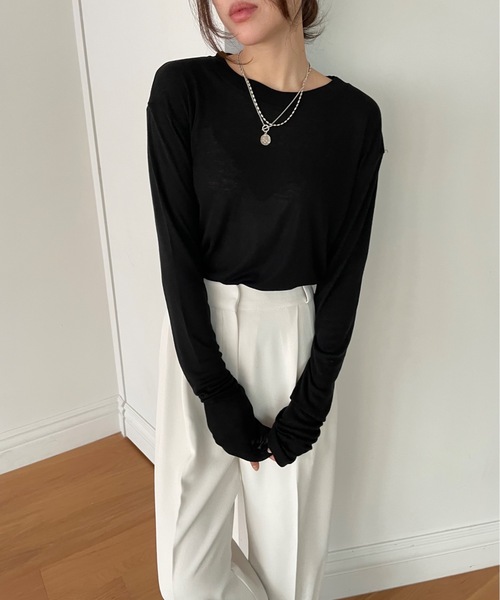 「Didot.showroom」 長袖カットソー FREE ブラック レディース_画像4
