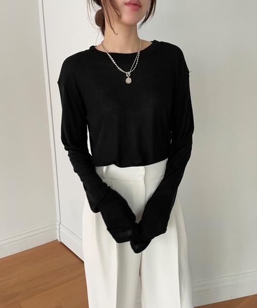 「Didot.showroom」 長袖カットソー FREE ブラック レディース_画像8