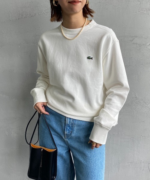 「LACOSTE」 スウェットカットソー 3 ネイビー レディース_6