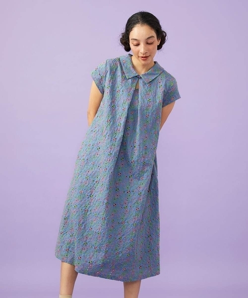 ワンピース 「2WAY」Semilla フラワー総刺繍ワンピースの画像