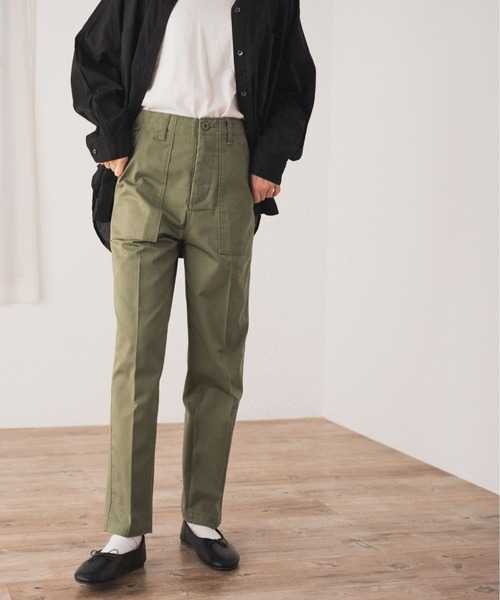 「ANGIE」 チノパンツ MEDIUM カーキ レディース_画像7