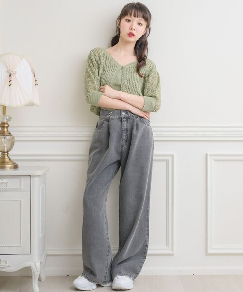 「ems excite」 デニムパンツ SMALL ブラック レディース_画像7
