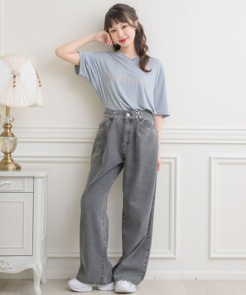 「ems excite」 デニムパンツ SMALL ブラック レディース_画像9
