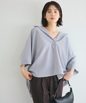 ブラウス シャツ 夏 とろみサッカースキッパー...の詳細画像3