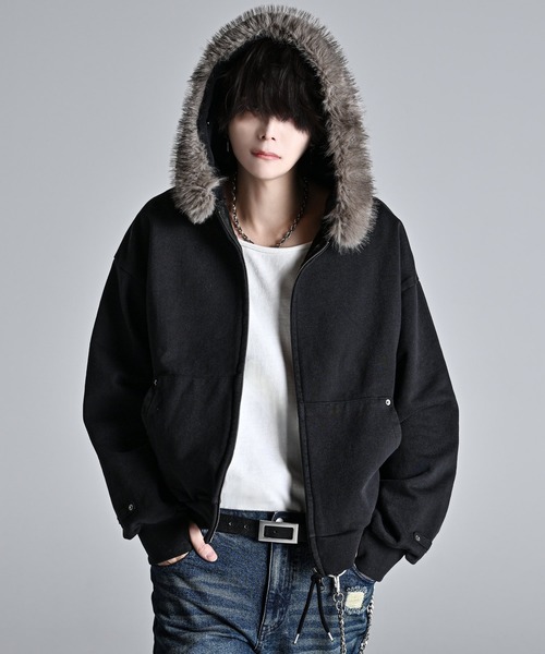 ADRER アドラー ジップパーカー ジャケット レザー ブラック 未使用 ADRER（アドラー） ジップアップパーカー L ブラック メンズ