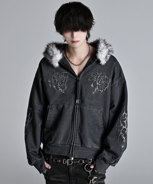 ADRER（アドラー） ジップアップパーカー L ブラック メンズ
