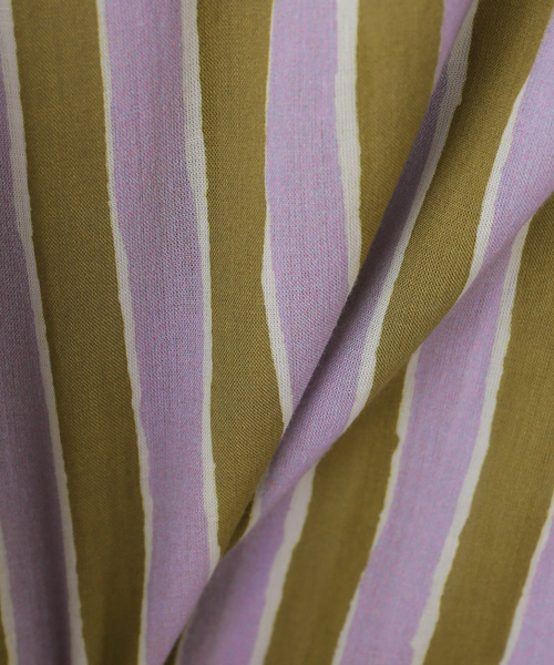 sara mallika（サラ マリカ） ブラウス シャツ Cotton Wave Stripe