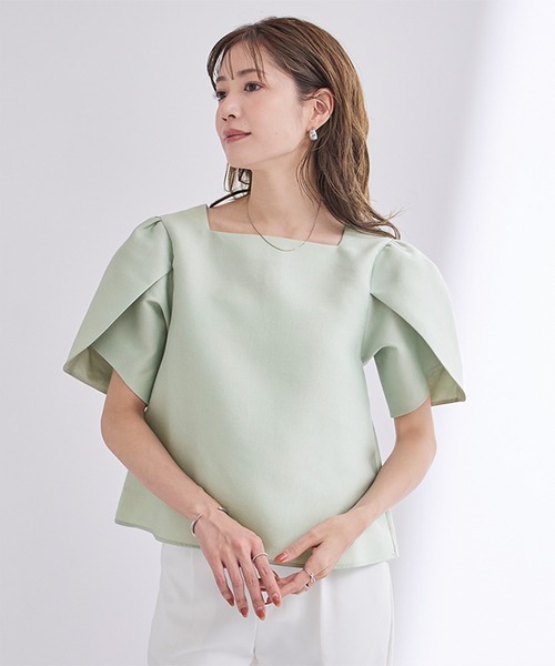 「ur's」 半袖チュニック L ネイビー レディース_画像5