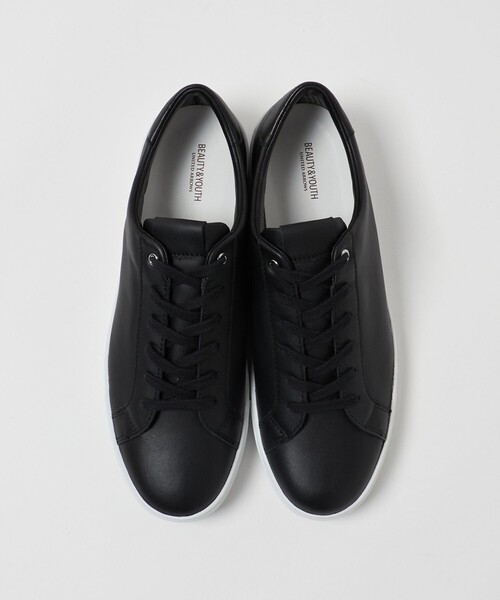 BEAUTY&YOUTH ブラックレザーシューズ US8 BEAUTY＆YOUTH UNITED ARROWS 撥水 防水 スニーカー スタンダード