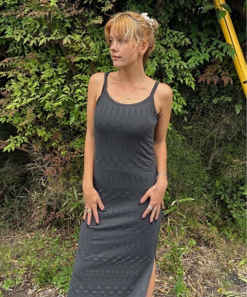 「ROXY」 キャミソールワンピース LARGE ブラック系その他 レディース_画像7