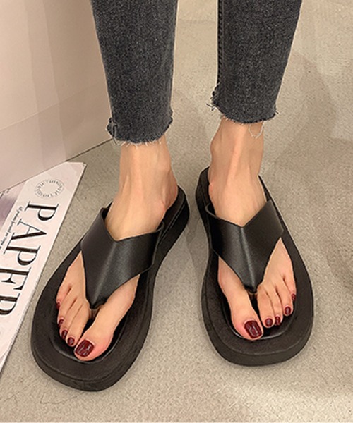 サンダル スクエアトゥトングサンダル レディース : ZOZOTOWN