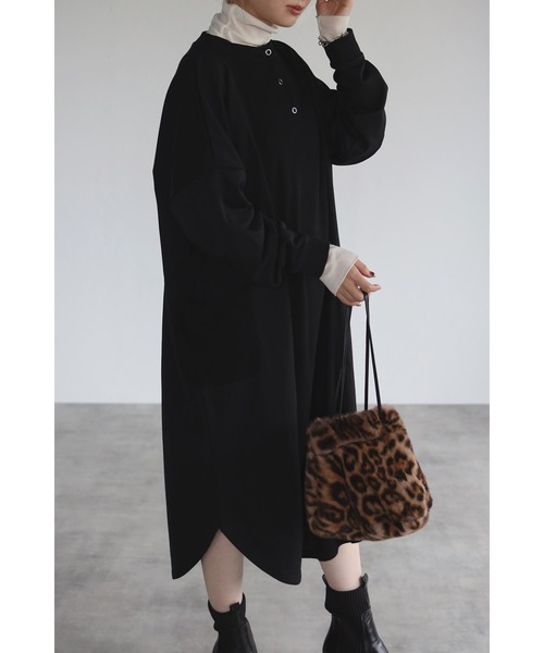 ワンピース シャツワンピース 21 22 A W 新作 切替ワッフルロングカットソー Zozotown Paypayモール店 通販 Paypayモール