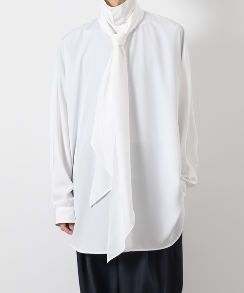 ATO（アトウ） シャツ Crepe de Chine SCARF SHIRT メンズ : ZOZOTOWN