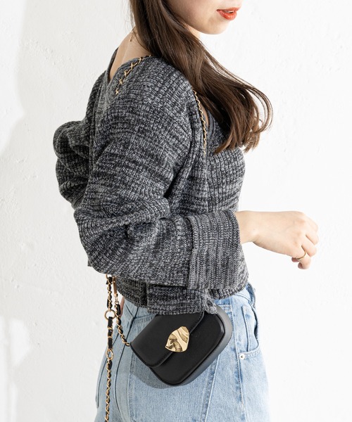 【SET】BLACK BY MOUSSY メランジカーディガン+キャミソール SET】BLACK BY MOUSSY メランジカーディガン+キャミソール