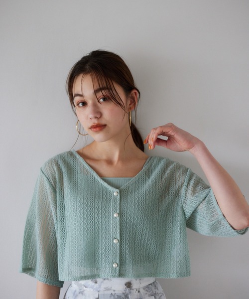 特になし mysty woman（ミスティウーマン） カーディガン ラッセルレースカーデ