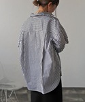 ブラウス シャツ コットンストライプポケットシ...の詳細画像4