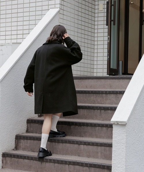 GLOBAL WORK ウーリーテックコート　黒 楽天市場】【SALE／49%OFF】(M)ウーリーテックBIGコート GLOBAL