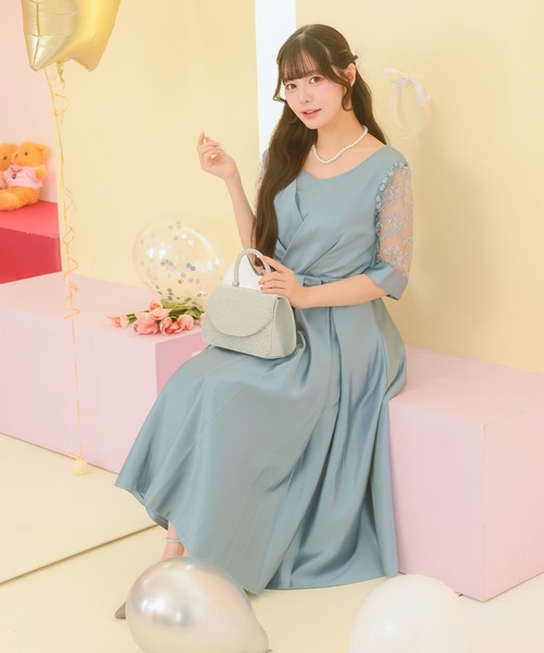 Retica（レティカ） ドレス パーティードレス 二次会 サテン生地