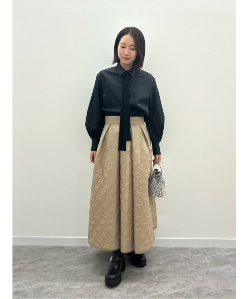 極美品　ルルウィルビー　タイ付シャツ　ブラック LOULOU WILLOUGHBY（ルルウィルビー） シャツ ブラウス 「LOULOU