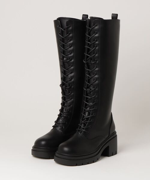 LibertyDoll ブーツ 軽量厚底 7.5cmヒール レースアップロング