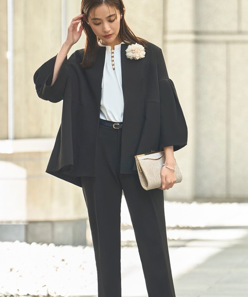 RUIRUE BOUTIQUE セットアップ ノーカラーフレアースリーブパンツ