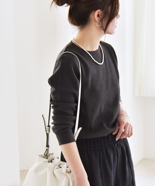 quaranciel tシャツ quaranciel:「洗濯機可能」ワッフル クルーネック