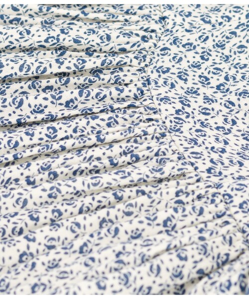 PETIT BATEAU ワンピース ダブルガーゼフラワープリント