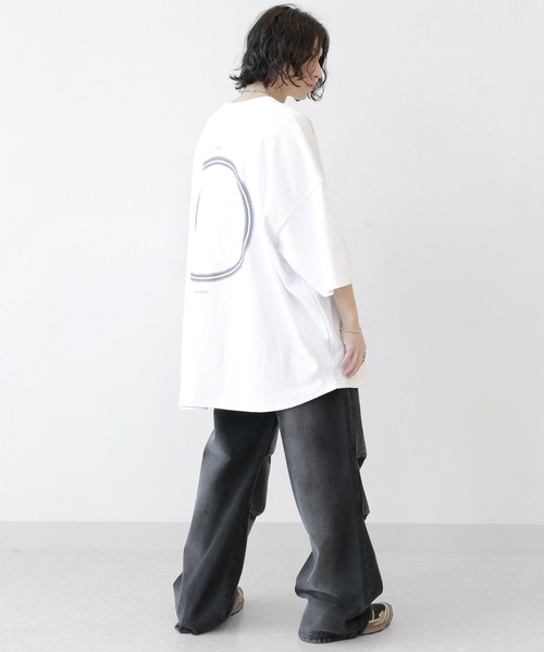 minsobi（ミンソビ） tシャツ モノトーンビッグサークル半袖T オーバー 