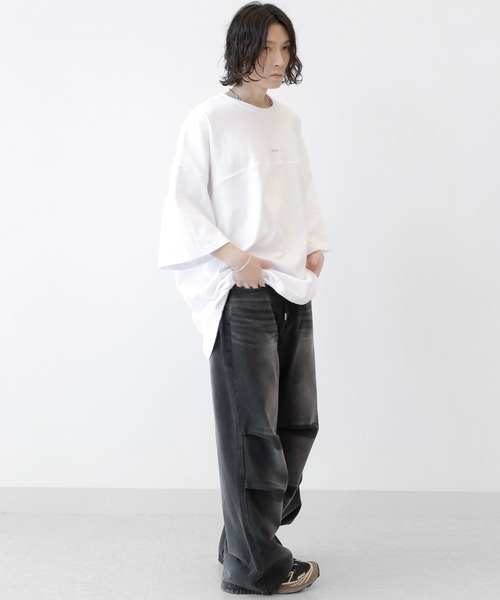 minsobi（ミンソビ） tシャツ モノトーンビッグサークル半袖T オーバー 