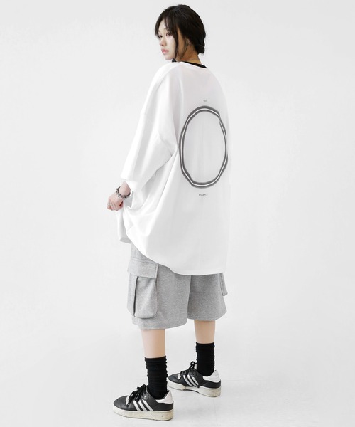 minsobi（ミンソビ） tシャツ モノトーンビッグサークル半袖T オーバー