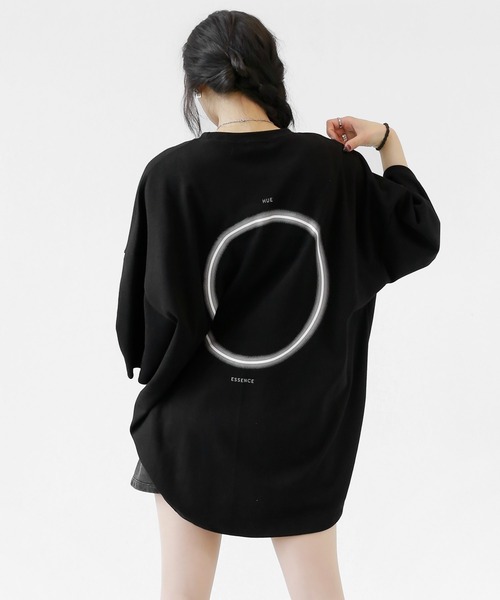 minsobi（ミンソビ） tシャツ モノトーンビッグサークル半袖T オーバー 