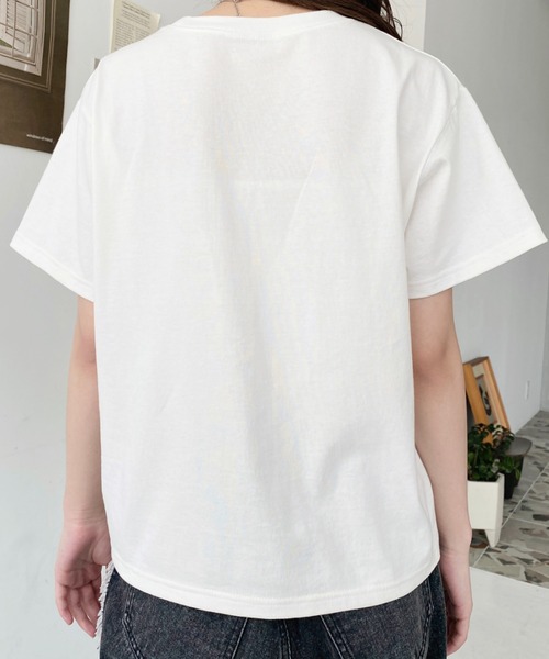 tシャツ リボン付きロゴプリント半袖Tシャツ レディース : ZOZOTOWN