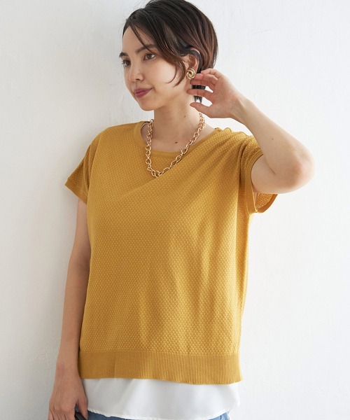 ikka ニット セーター ハニカム柄ニットアンサンブル レディース