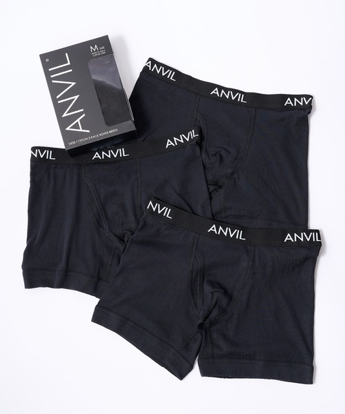 anvil（アンビル） ボクサーパンツ 「ANVIL」3Pコットン100%ボクサー