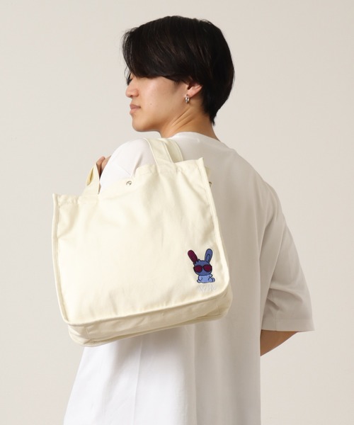 ViBe トートバッグ 「ViBe/ヴァイブ」キャンバス/デニム ロゴ刺繍2way
