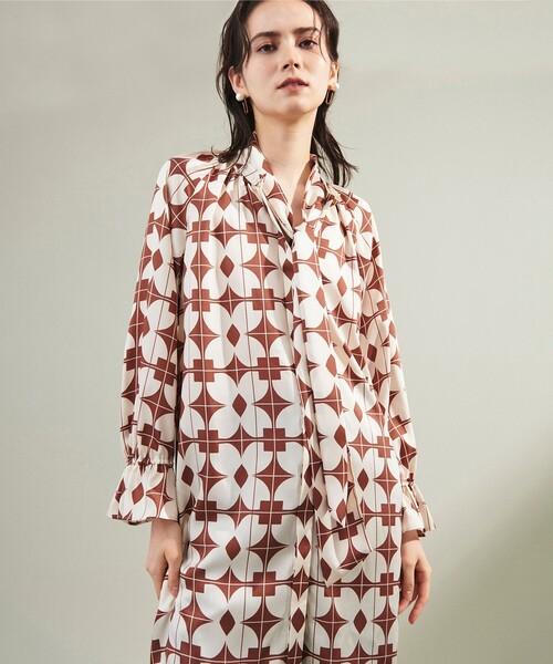 GRACE CONTINENTAL」 長袖ワンピース 36 ブラウン レディース 
