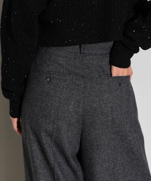 INDIVI GALLEST パンツ チェックワイドパンツ レディース
