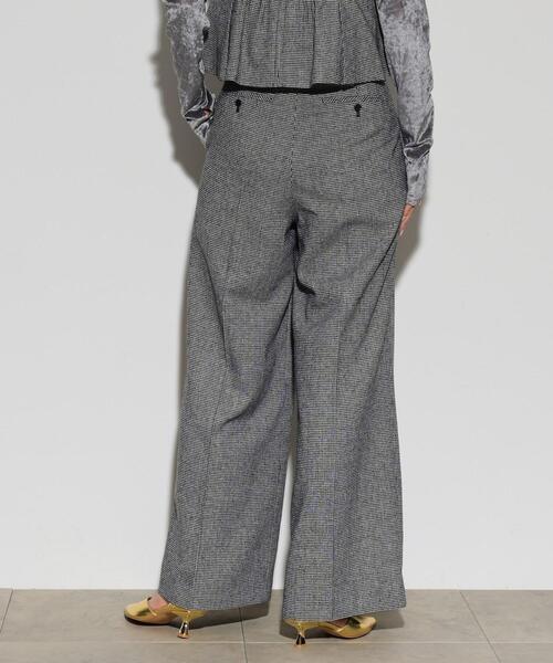INDIVI GALLEST パンツ チェックワイドパンツ レディース