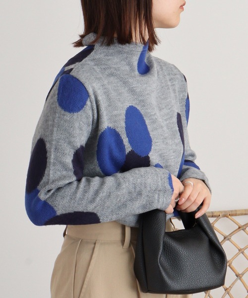 ニット セーター BRODIAEA 起毛ドットジャガードプルオーバー レディース ニット セーター BRODIAEA 起毛ドットジャガードプルオーバー