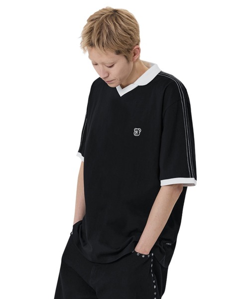 tシャツ 「OY/オーワイ」 STITCHED COLLAR TEE/ステッチカラー半袖Tシャツ レディース メンズ