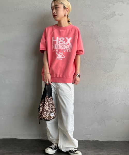トレーナー スウェット 「VERY 5月号掲載」「HANDTEX/ハンドテックス」 別注 ロゴプリント ラグランスリーブスウェット レディース HANDTEX トレーナー スウェット 「VERY 5月号掲載」「HANDTEX