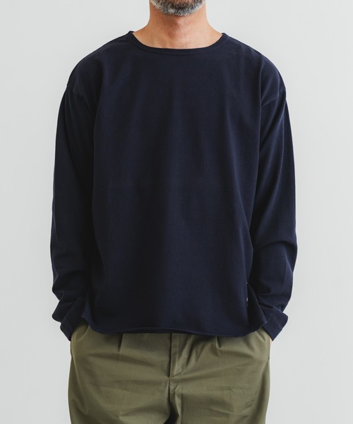 quadro tシャツ 14/1エメラルド天竺ドロップショルダークルーネック 