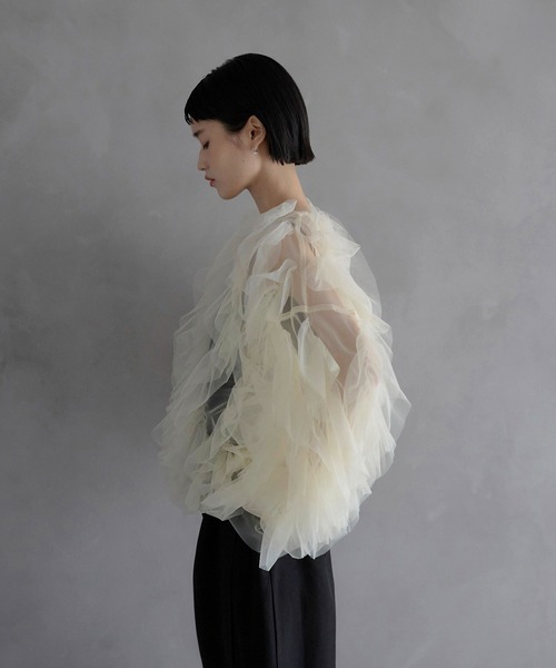 epine ブラウス チュール  all tulle frill blouse epine エピヌ all tulle frill blouse PINK