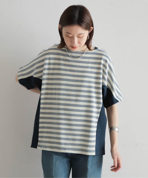 tシャツ ドミノボーダー天竺　ドルマンP/O レディース