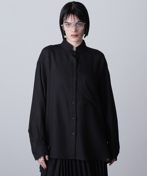 ブラウス シャツ (mici)MESH BIG SHIRT レディース