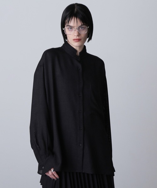 ROSE BUD（ローズバッド） ブラウス シャツ (mici)MESH BIG SHIRT