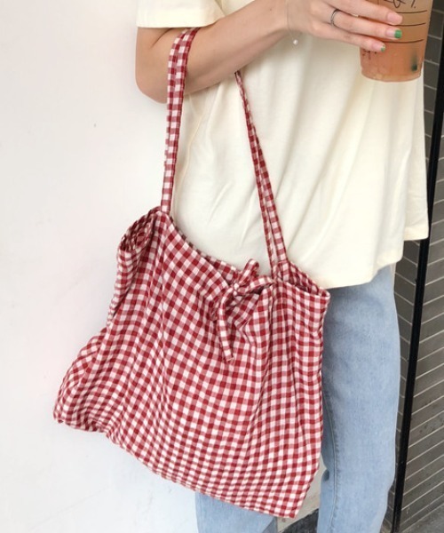 即購入可 ❣️ギンガムチェック トートバッグ ギンガムチェックトートバッグL（トートバッグ）｜Afternoon Tea