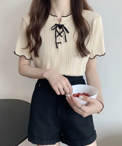 Lace Ladies（レースレディース） tシャツ 半袖 配色 メロウ レース