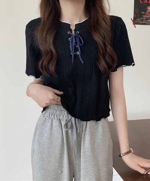Lace Ladies（レースレディース） tシャツ 半袖 配色 メロウ レース
