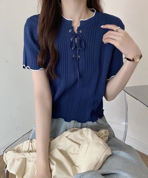 Lace Ladies（レースレディース） tシャツ 半袖 配色 メロウ レース